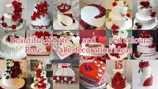 Beautiful white 🤍 and &hearts;️ red colour 🌹 Rose cake decoration ideas/birthday cake/anniversary cake#cake