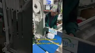 Auto banding solution apply for a stack of paper #bandingmachine #printing #strappingmachine