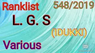 L. G. S. (Various)IDUKKI. 548/2019.
