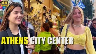 ATHENS CITY CENTER FULL WALKING TOUR 2022 | ATHENS GREECE - 4K ULTRA HD - DAYLIFE ATHENS |WORLD TOUR