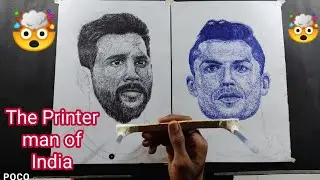 2 different faces drawing at a same time with pen | Drawing of Cristiano ronaldo and Leo Messi |