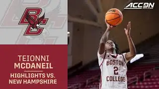 Boston College G Teionni McDaniel&nbsp;Highlights vs. New Hampshire