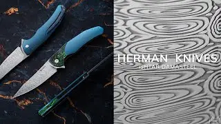 FOLDING KNIFE FOLDER ISHTAR #0846 DAMASTEEL HALF DRESS HERMAN KNIVES