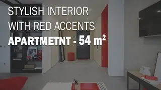 Amazing design interior with red accents