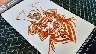 Watch a Samurai Design Laser Engraved on Wood