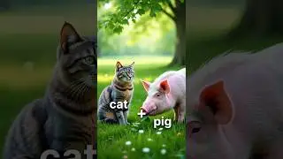 cat and pig combination cute animal #ai #cat #pig #animals #shorts #viralvideo #trending