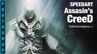 Speedart Photoshop efectos de luces y brillos Wallpaper Assasin's Creed @ildefonsosegura