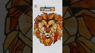 Geometric Drawing 🥰🦁#shorts #painting #love #music #drawing