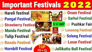 Important Festivals of India 2022 | All State Festivals Tricks | Indian Art &Culture | GK in English