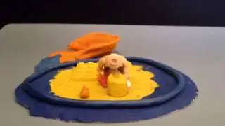 Stranded desert island. Lego. Lily-May's and Liam's desert island animation