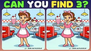 💡Boost Your Brainpower: Find Three Differences✨ Not Easy Brain Game Challenge