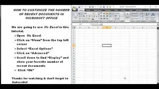 How to customize the number of recent documents in Microsoft Office