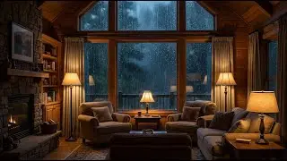 Wide Cozy Indoor Heavy Rain at Night 🌧️ Constant Rain Sounds for Deep Sleep, Relaxation & Focus