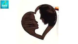 🖤 A Couple in a Black Heart ✏️ | Emotional Love Drawing Tutorial ❤️