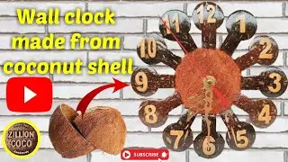 Crafting a Stunning Wall Clock from Coconut Shells | DIY Art 🕣 🌴🥥
