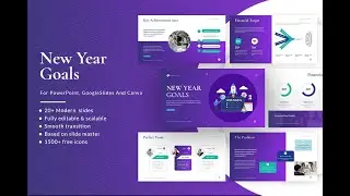 New Year Goals Presentation Template for Simple Goal Setting 2025