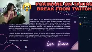 POKIMANE  Emotional explaining why she is Taking Break From Twitch and social medias