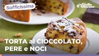 TORTA al CIOCCOLATO, PERE e NOCI...la colazione pi&ugrave; soffice che ci sia!😍🤤🍫🍐