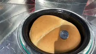An experiment baking bread with two standard sized Fun Panel solar cookers.