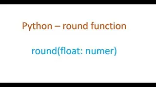 Python Interview questions - What is round function