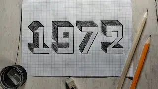 3D Year 1 9 7 2. how to draw 3D number 1, 9, 7, 2. 3d drawings pencil number - 3d numbers 1,9,7,2