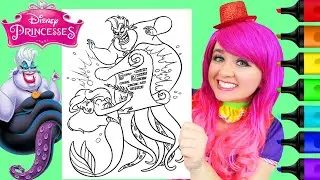 How To Color Ariel & Ursula (The Little Mermaid) | Markers
