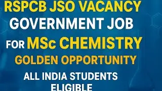 Government Junior Scientific Officer Vacancy in RSPCB