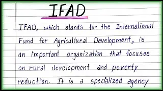 Essay on International Fund for Agricultural Development [IFAD]