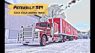Winter Coca-Cola train | American Truck Simulator | Peterbilt 389 | Frosty Winter mod!