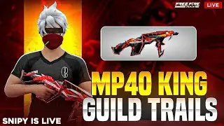LIVE 🛑 MP40 GUILD TRAILS 🔥I WANT LEGENDS FOR GUILD 🚩 | FUN ROOMS 🏆 | FREEFIRE LIVE IN TELUGU ‼️