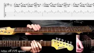 'The Spirit of Radio' intro guitar riff, played at different speeds (with score and TAB)