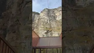 Riding the Steepest Ropeway at Stechelberg, Lengwald 300B | Must Watch!🇨🇭 #travel #mullerthaltrail
