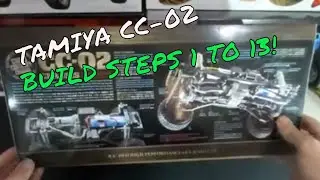 Tamiya CC-02 build steps 1-13.