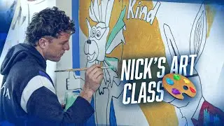 'It took me back to primary school': Larkey helps paint mural