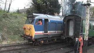 50027 Lion and 37905/D6836 on Steam Convoy,Alresford to Ropley..28/04/13