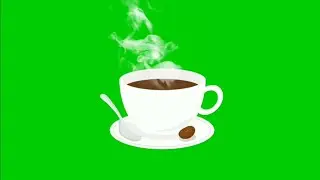 Coffee Cup With Steam Green Screen Animation Effect HD Video Footage || Chroma Key