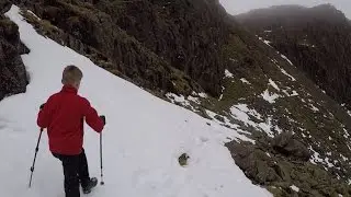 Climbers Traverse on Bowfell in Winter - An 8 x Hyperlapse