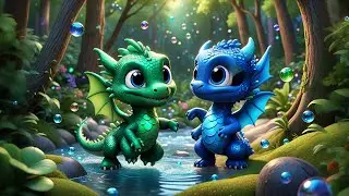 Four Baby Dragons Blow Bubble Fire | Magical Counting Song for Kids | Fun Fantasy Nursery Rhyme