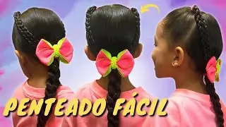PENTEADO INFANTIL SIMPLES: COMO FAZER PENTEADO FÁCIL DE CRIANÇA COM TRANÇAS PARA ESCOLA