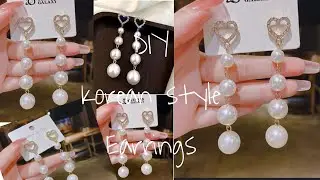 DIY KOREAN STYLE EARRING || DIY EARRINGS AT HOME ||~#diy #diyhandmadejewelry #diyaccessories