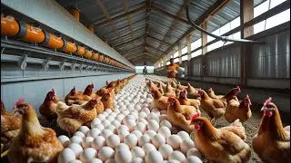Daily Work-Great Poultry Farm - Process of raising chickens for eggs for business-modern farm