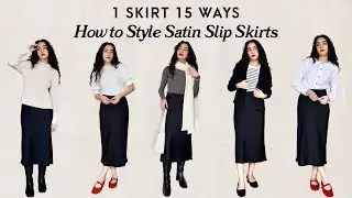 1 Slip Skirt 15 Ways | How to Style a Satin Midi Skirt