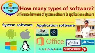 How many types of software?  Difference between of system software and application software.