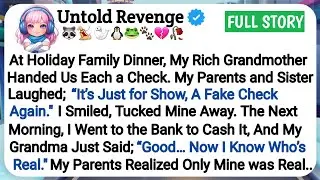At Holiday Family Dinner, My Rich Grandmother Handed Us Each a Check, My Parents and Sister Laughed,