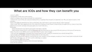 What is ICO And How They Can Benefit you