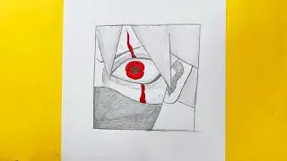 How to Draw Kakashi Sharingan Eye Step by Step | Easy Naruto Drawing for Beginners | Anime Art