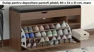 Dulap pantofi pliabil, 80 x 34 x 51 cm, maro
