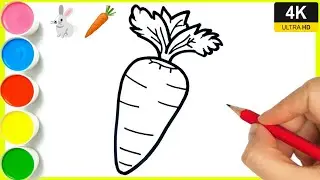 Как нарисовать морковь. Легкий рисунок || Пошаговый рисунок морковки || Простой и легкий рисунок ...