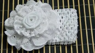 Como Hacer Balaca para bautizo de Flores Rococo con cinta  tela encaje , #How to make Flowers Ribbon
