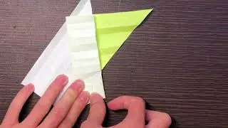 おりがみ➡扇鶴　origami➡Fan crane
